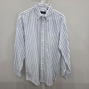 Spier & Mackay OCBD Shirt In Blue Stripes - Size 15.5 Slim (Medium)